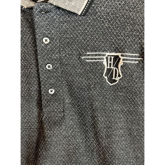 VTG Harley Davidson Polo Shirt Mens Large Gray S/S Biker Casual Made in USA - Picture 7 of 10